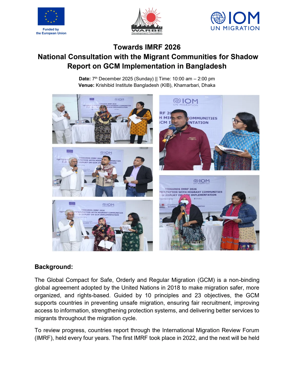 1st National Consultation with Migrant Communities